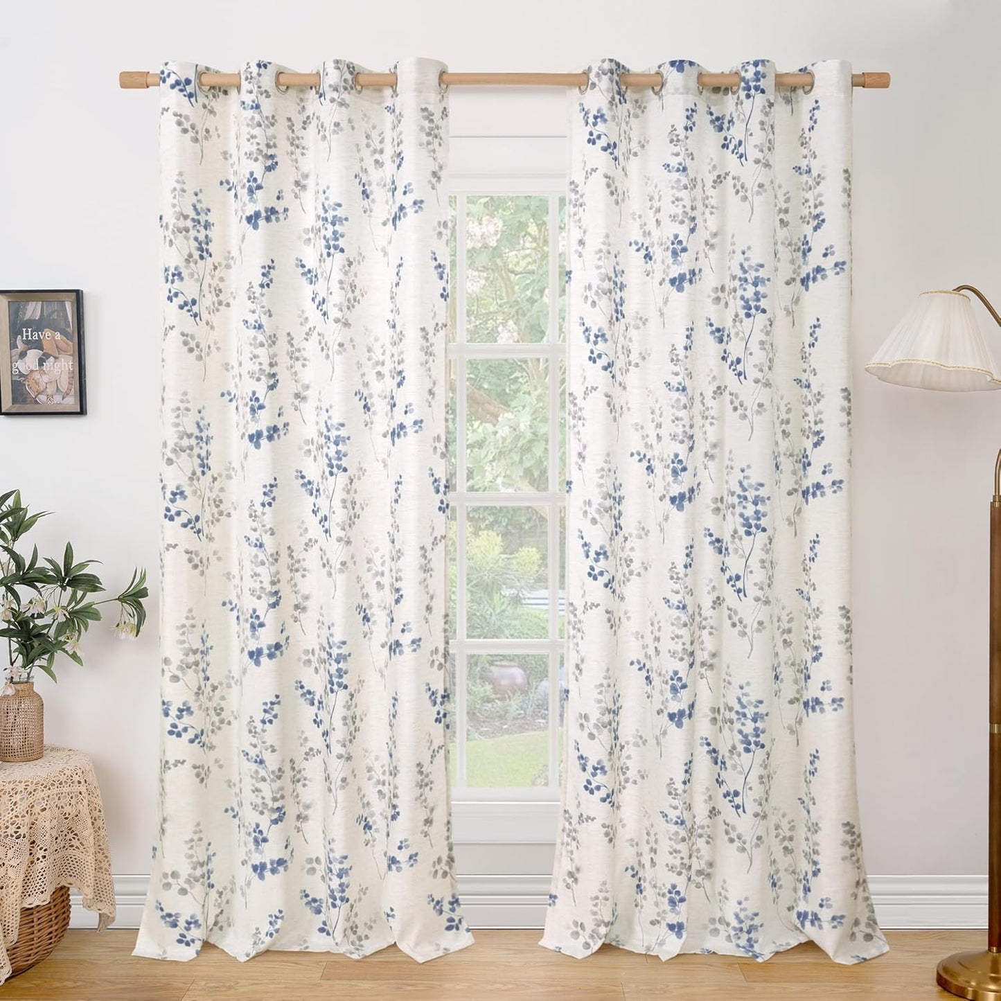 Linen Patterned Curtains 95 Inch Length for Elegant Living Rooms