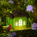 Bird Feeder House for Outdoor - Solar Metal Foldable Large Capacity