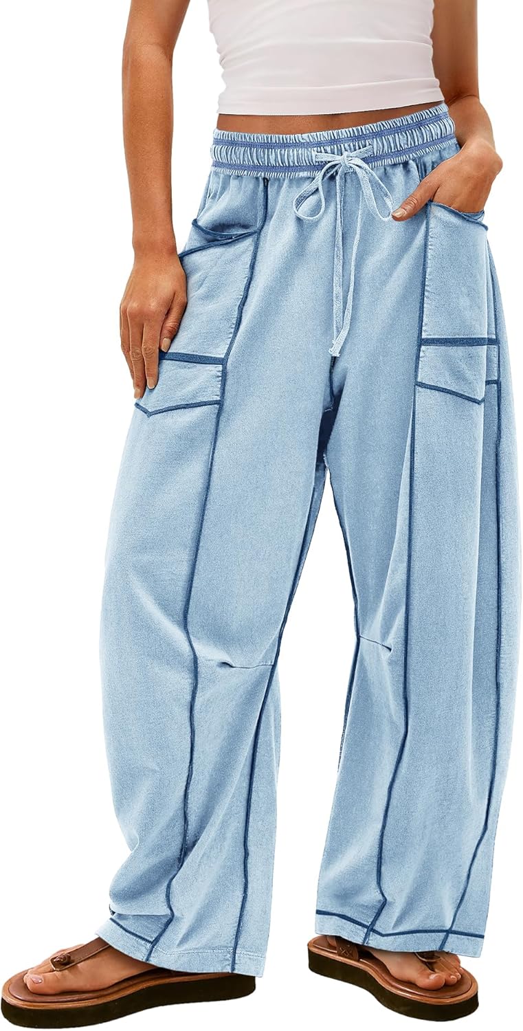Yanekop Womens Baggy Wide Leg Pants for Casual Fall Wear