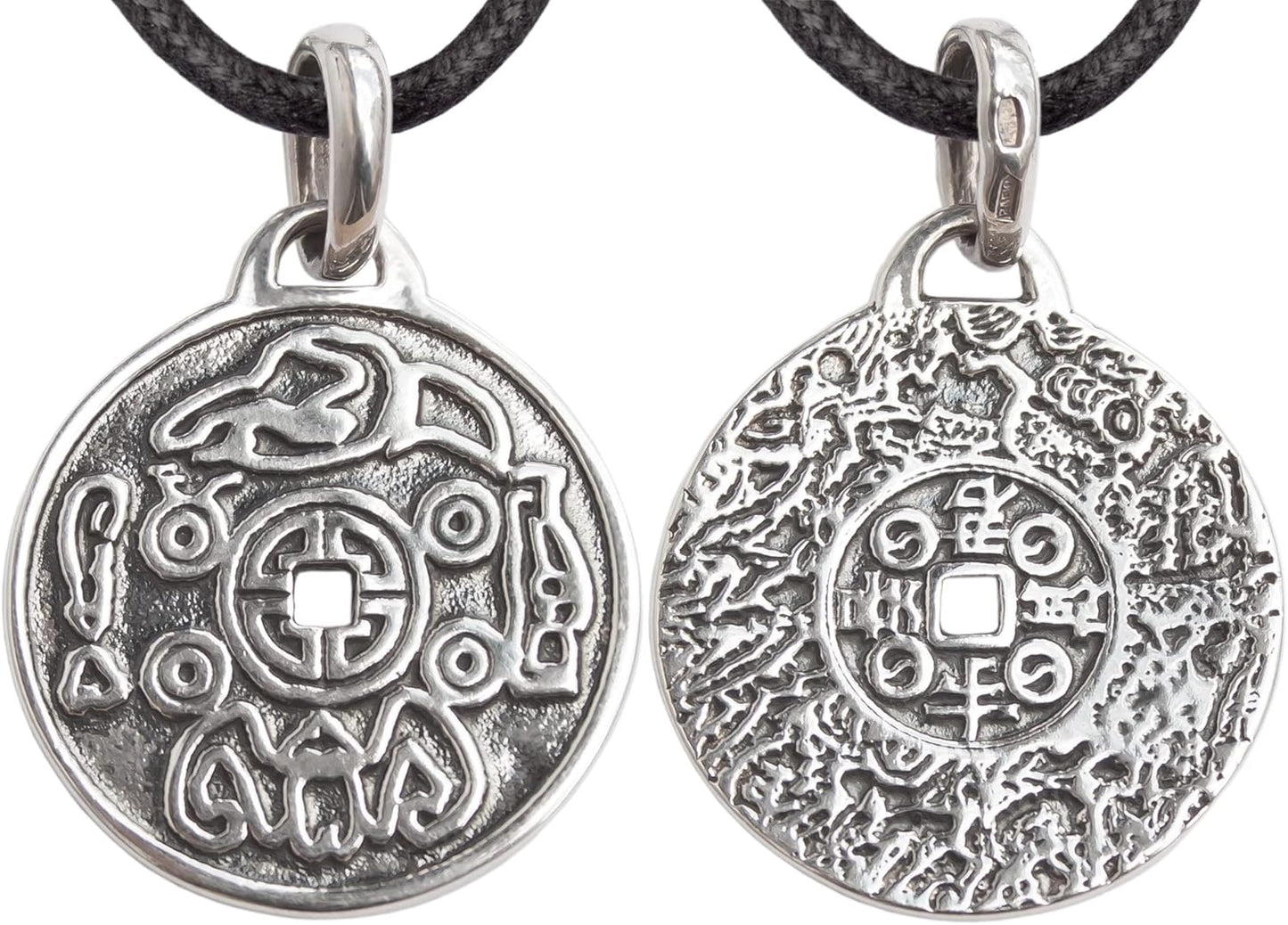 925 Sterling Silver Lucky Coin Necklace for Good Luck Charm