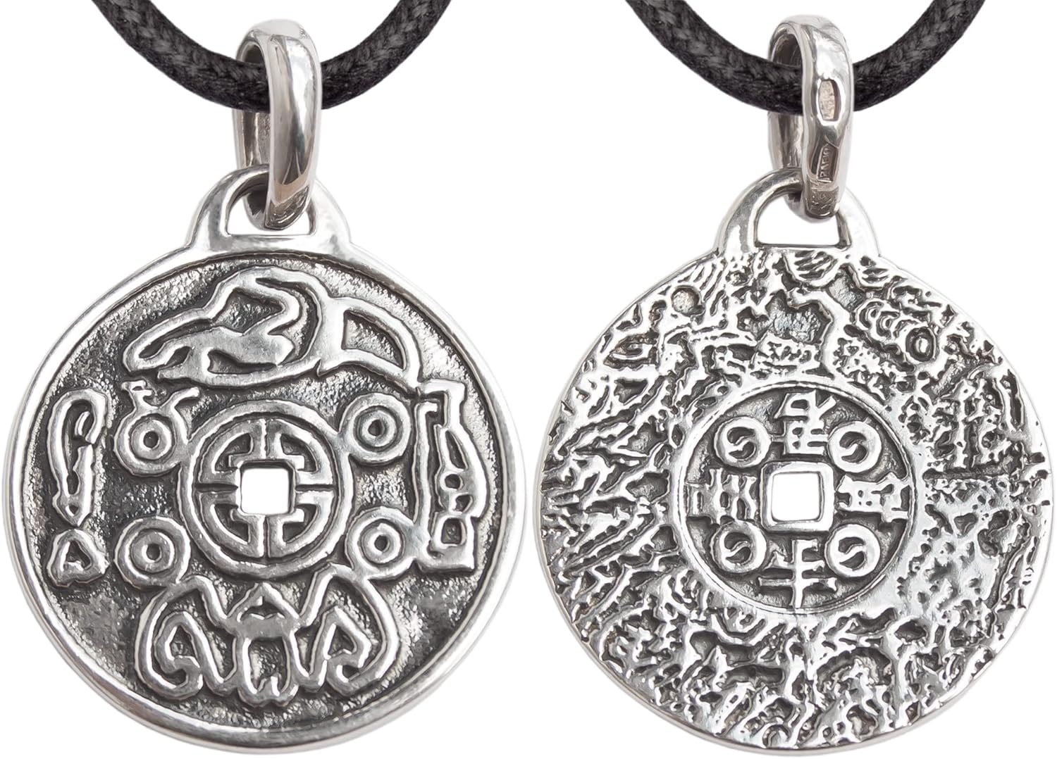 925 Sterling Silver Lucky Coin Necklace for Good Luck Charm