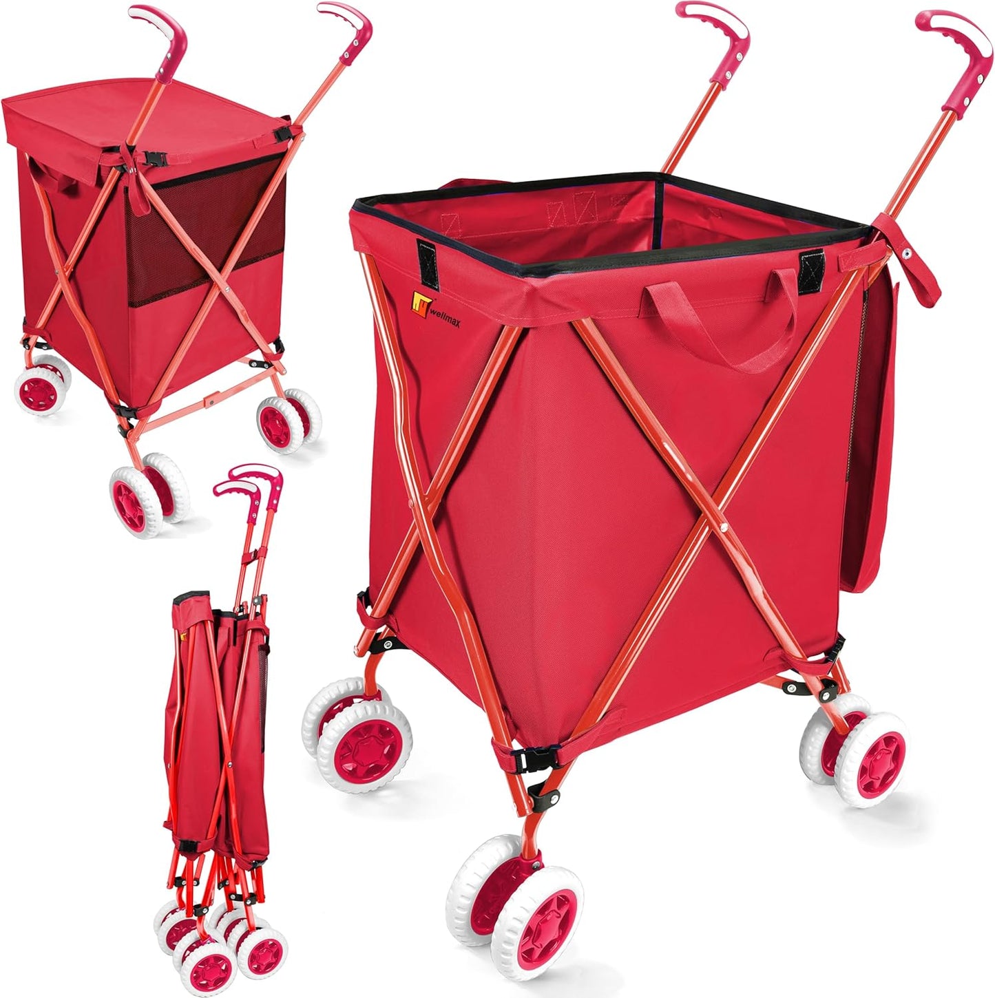 Wellmax WM99100 Series Folding Shopping Cart for Groceries