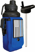 Thin Blue Line 32 Oz Battle Bottle - Insulated Bottle with Sleeve