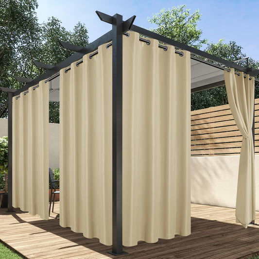 Outdoor Curtains for Patio Waterproof - Privacy & Light Filtering