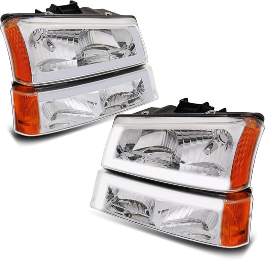 DRL Headlight Assembly for 2003-2006 Chevy Avalanche & Silverado