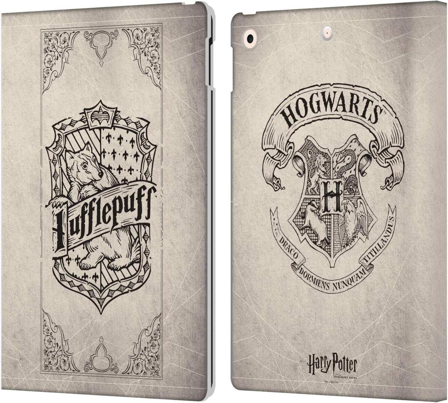 Harry Potter Hufflepuff Parchment Leather Wallet Case for iPad