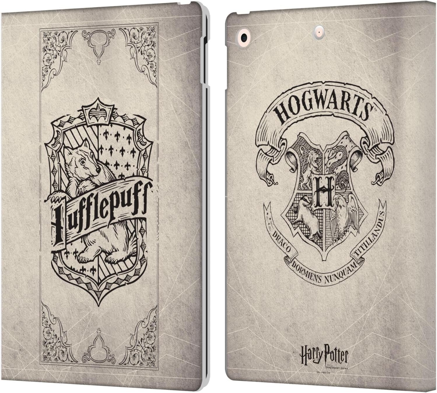 Harry Potter Hufflepuff Parchment Leather Wallet Case for iPad