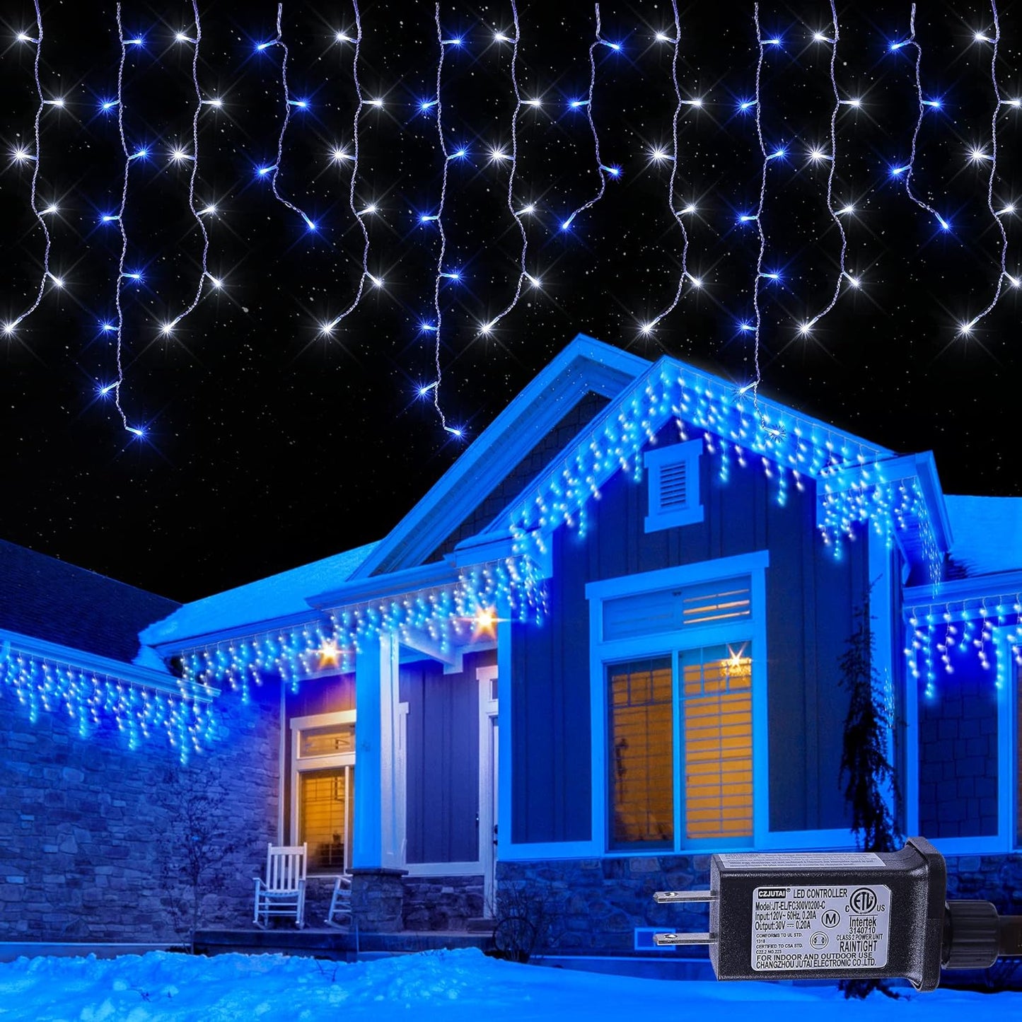 Hopolon 33FT LED Icicle Lights - 8 Modes, Waterproof, Perfect for Any Occasion