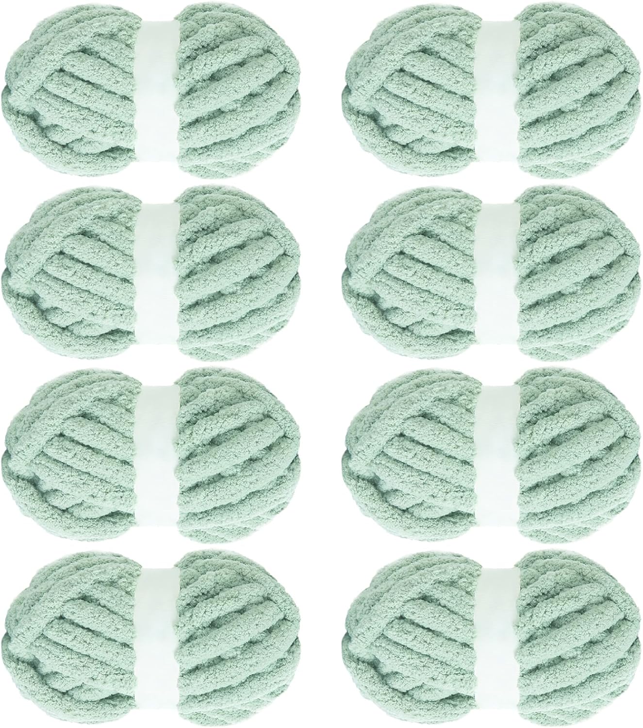 MABOZOO Chunky Yarn for Crocheting - Mint Green Jumbo Chenille