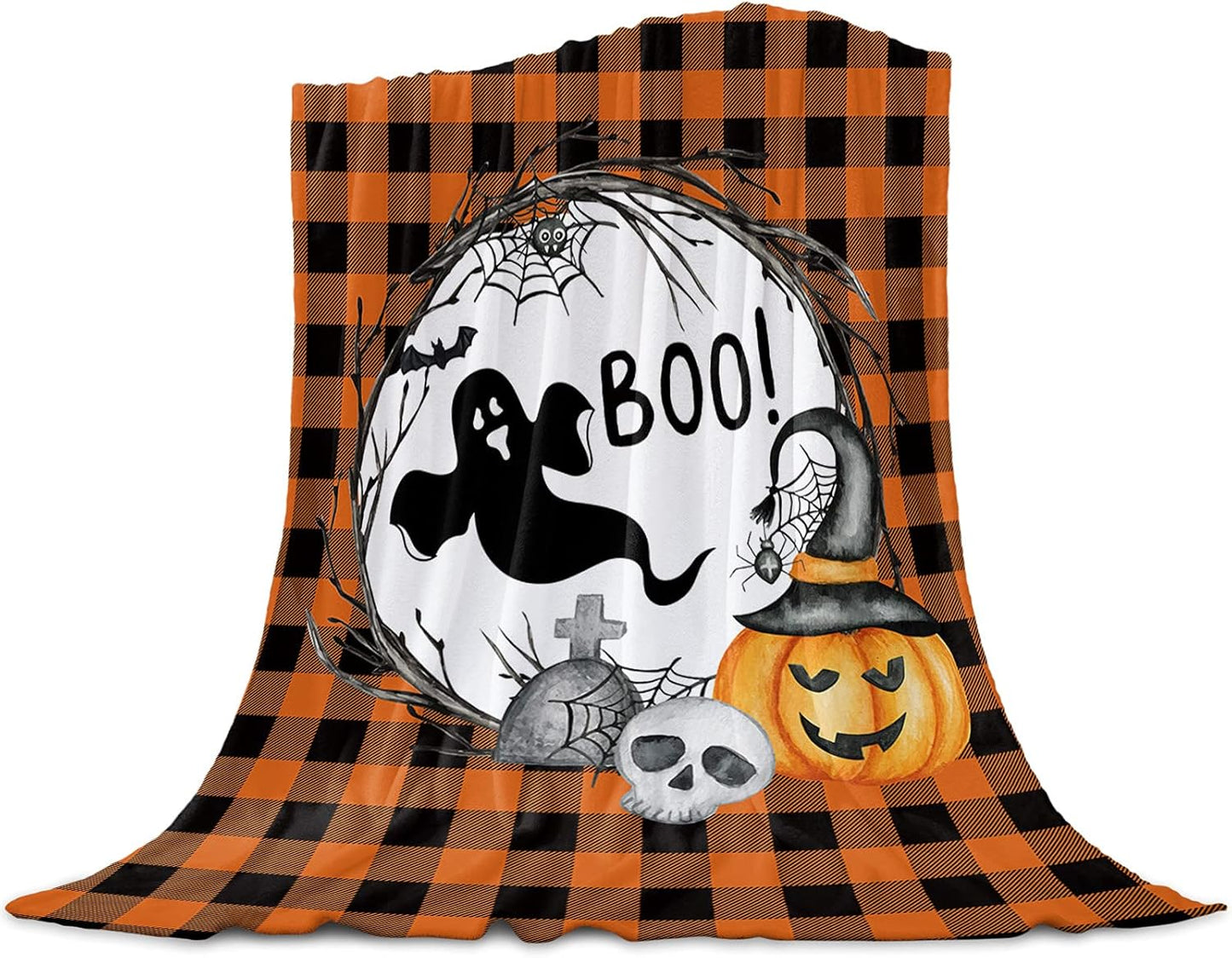Vandarllin Halloween Boo Throw Blanket for Cozy Home Decor