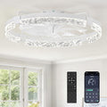 24 in Low Profile Ceiling Fan with Light and Remote - Quiet, Dimmable