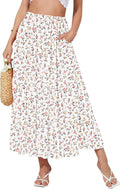 NASHALYLY Women's High Waisted Maxi Skirt - Flowy Chiffon with Pockets