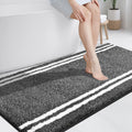 Bathroom Rug 30 in x 60 in Charcoal Super Absorbent Bath Mat - Plush