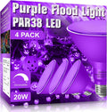 Gonhom 4 Pack PAR38 Purple Flood Lights for Halloween