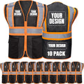 High Visibility Mesh Safety Vest with Pockets - Custom Logo Class 2