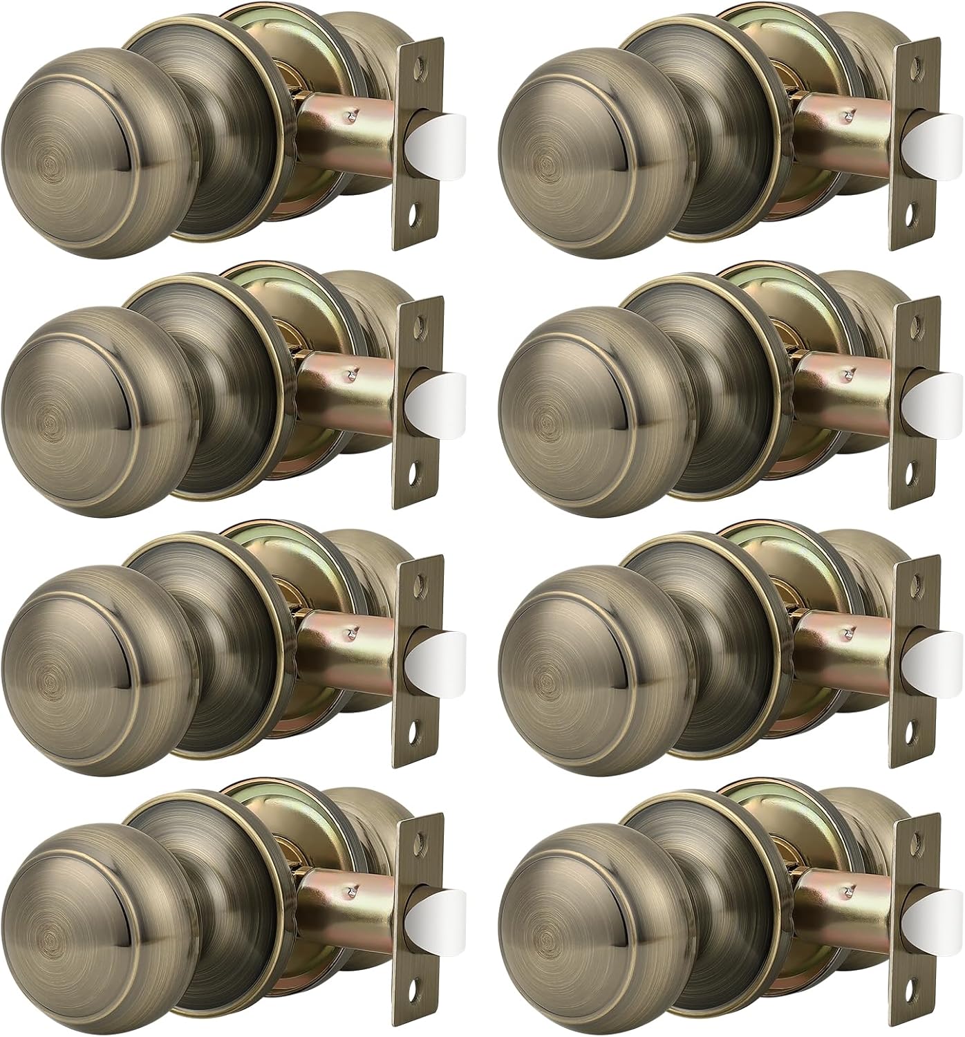 Probrico Antique Brass Door Knobs for Hallway and Closet Use