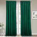 StangH Emerald Green Velvet Curtains 84 in - Plush Blackout Drapes