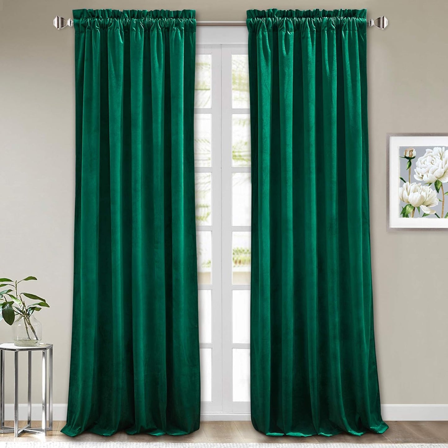 StangH Emerald Green Velvet Curtains for Luxurious Home Decor