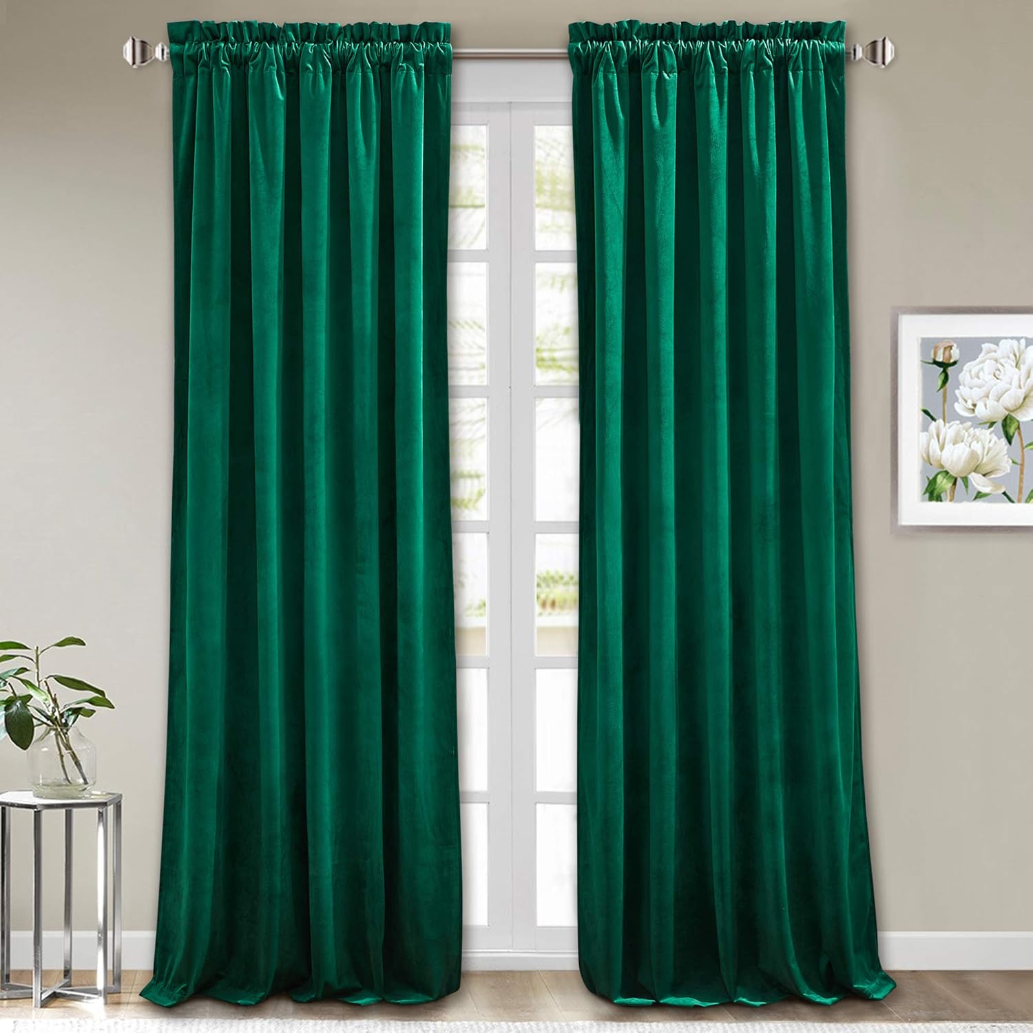 StangH Emerald Green Velvet Curtains for Luxurious Home Decor