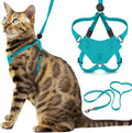 Houdini Escape Proof Cat Harness and Leash Set - Turquoise Medium