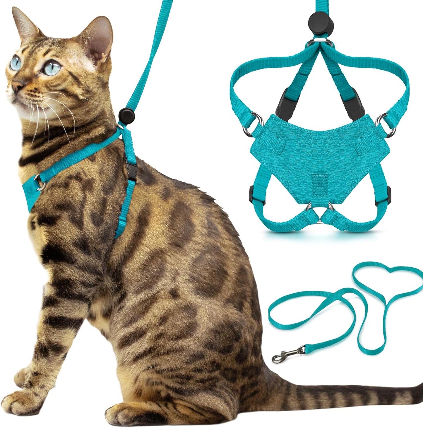 Houdini Escape Proof Cat Harness and Leash Set for Medium Cats