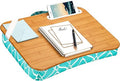 Designer Lap Desk with Phone Holder and Device Ledge - Aqua Trellis
