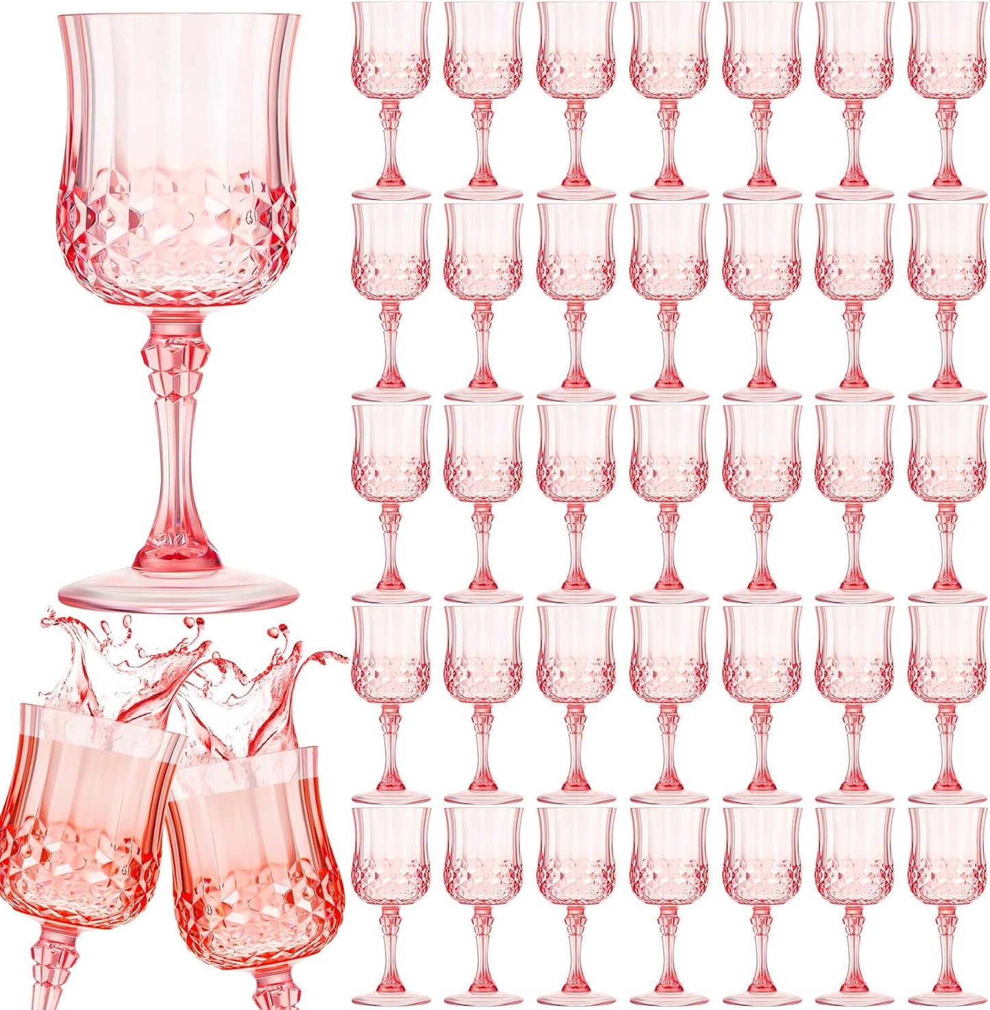 Vintage Plastic Wine Glasses for Parties and Celebrations