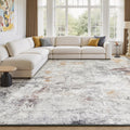 Rugflix 8x10 Area Rug Grey Brown - Washable Low Pile Comfort