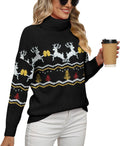 Women Turtleneck Oversized Ribbed Knit Tunic Sweater - Cozy Fall 2025