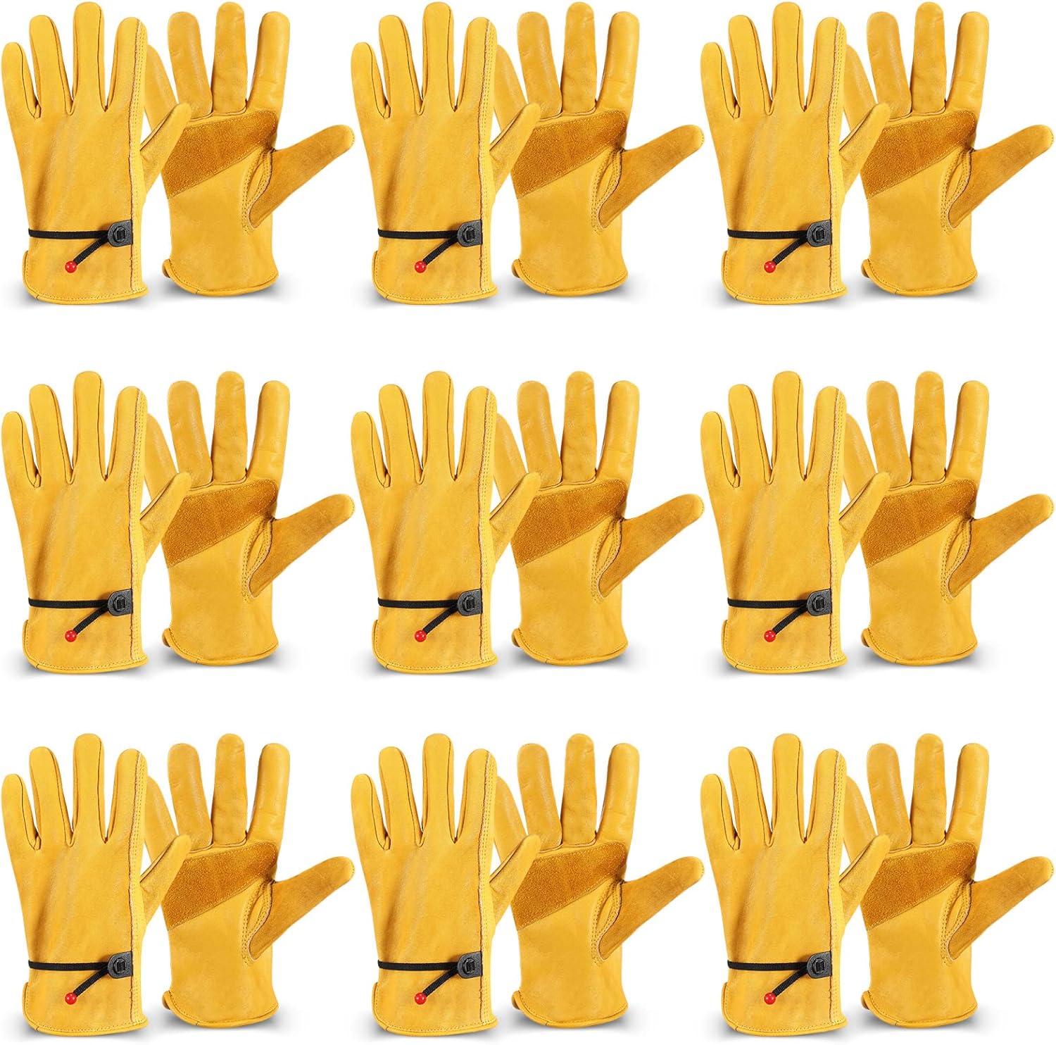 Tarpop Men's Large Cowhide Leather Work Gloves for Safety and Comfort