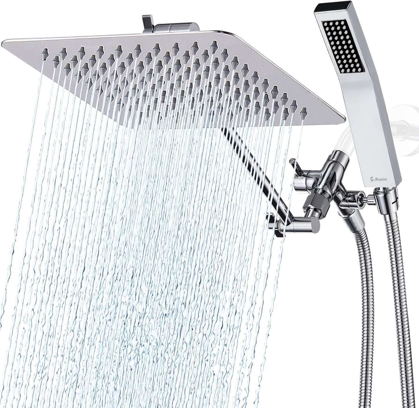 G-Promise All Metal 10 Dual Square Shower Head Combo Upgrade