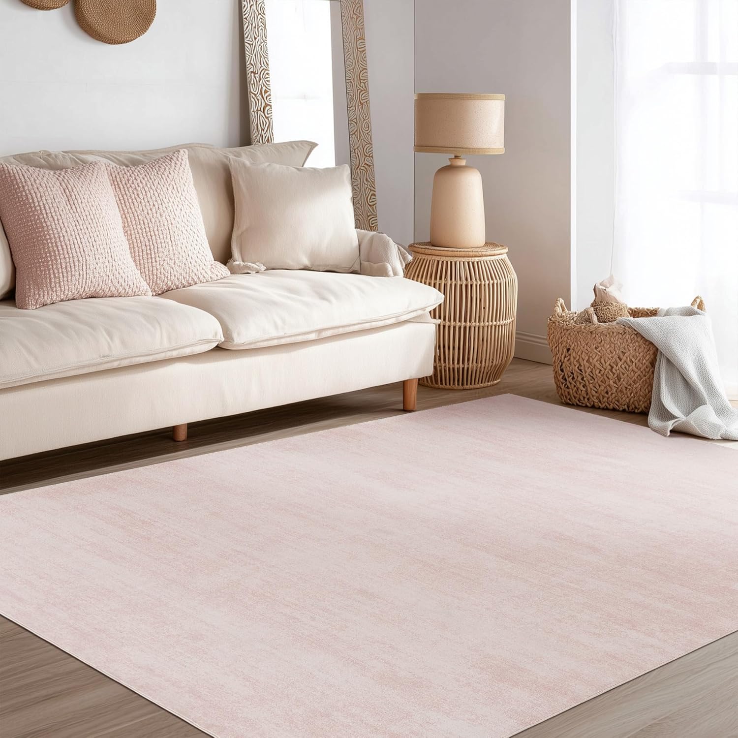 4x6 Rug for Girls Room - Washable Non Slip Boho Modern Design