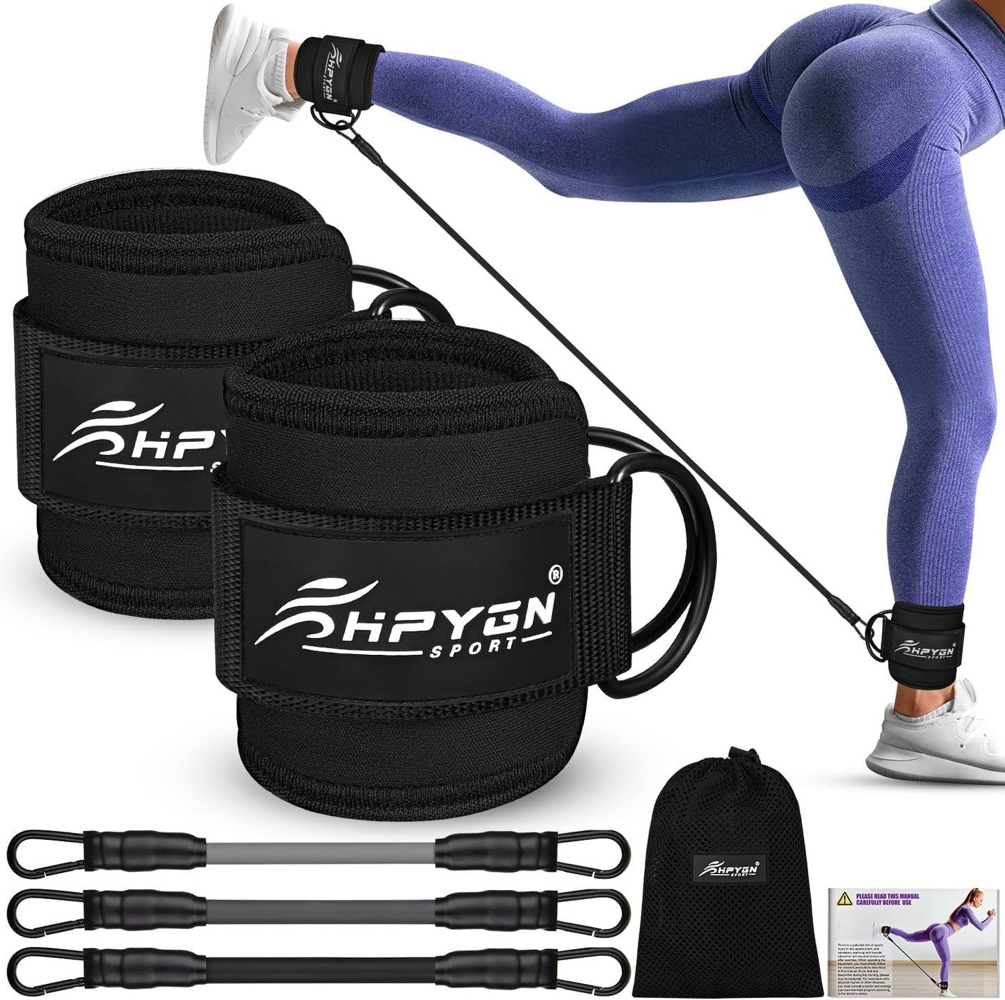HPYGN Ankle Resistance Bands - Maximize Leg Strength