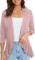 Urban CoCo Women's Casual Lightweight Draped Ruffle Cardigan