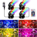POPOSOAP Pond Lights with Timer RGB Underwater Lights - 4 Headlamps