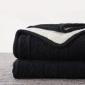 Cozy Acrylic Cable Knit Sherpa Throw Blanket for All Seasons