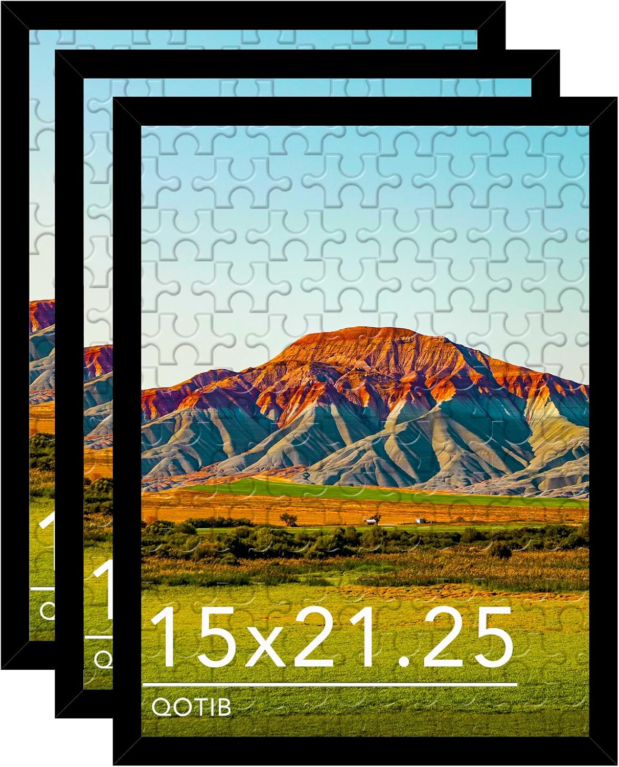 15x21.25 Puzzle Frame Black for Wall Hanging - 3 Pack