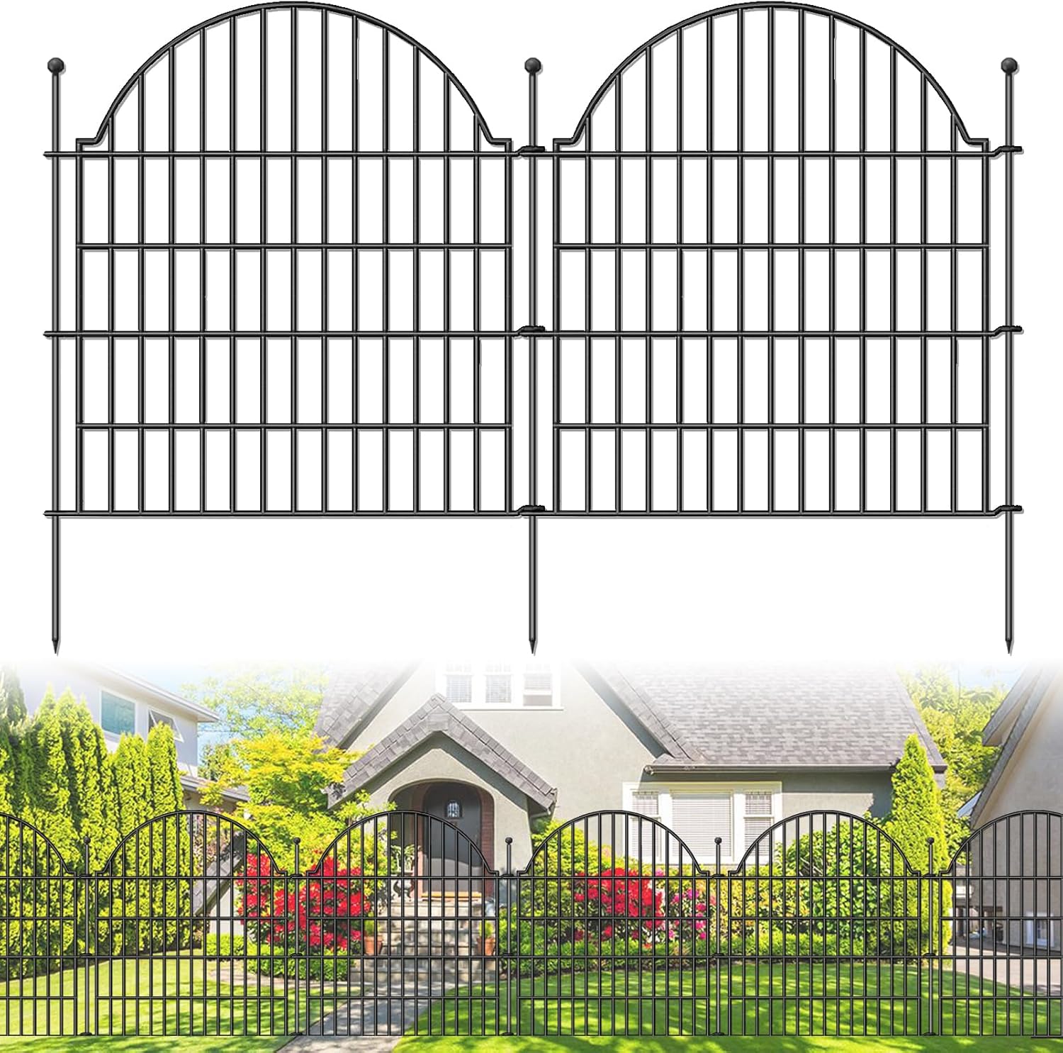 Decorative Metal Garden Fence Panels for Dogs and Rabbits