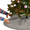 Faux Fur Christmas Tree Skirt - Luxurious Platinum Gray 60in