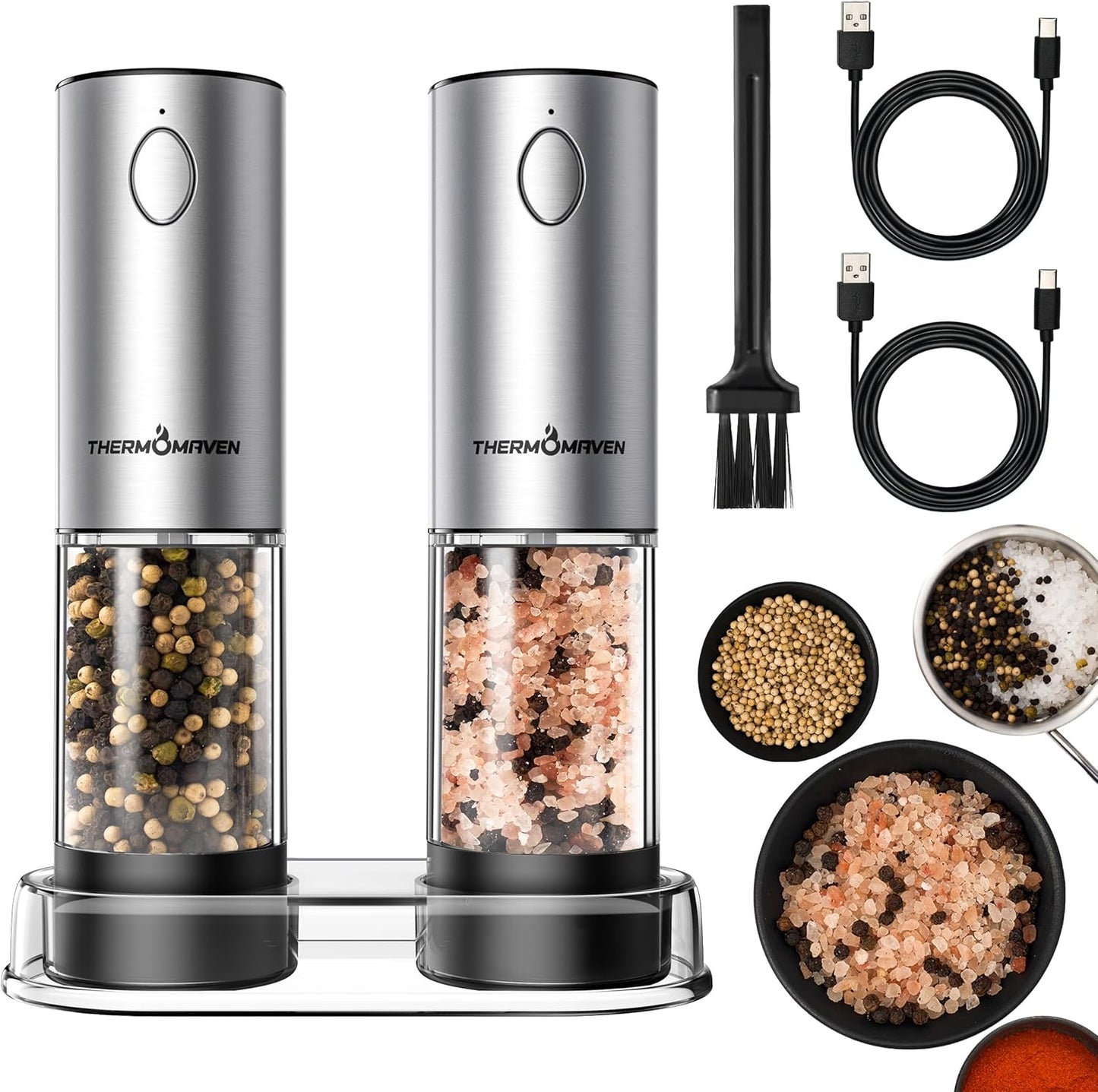 ThermoMaven Electric Salt and Pepper Grinder Set for Every Kitchen