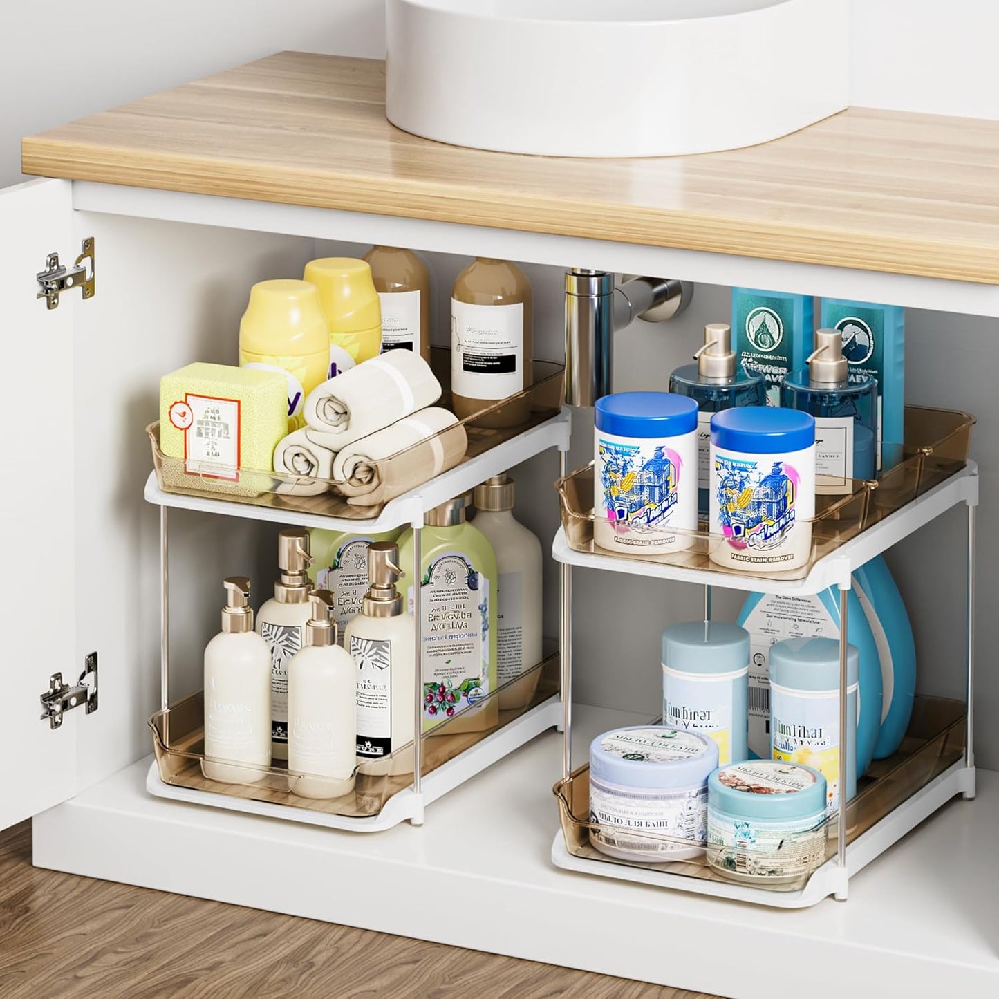 Delamu 2-Tier Multi-Purpose Bathroom Under Sink Organizers