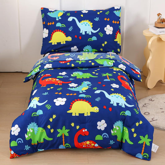 Dinosaur Toddler Bedding Sets for Boys - Soft Comforter Set