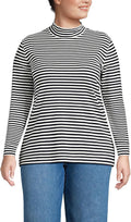 Relaxed Cotton Long Sleeve Mock Turtleneck Shirt - Cozy Layer