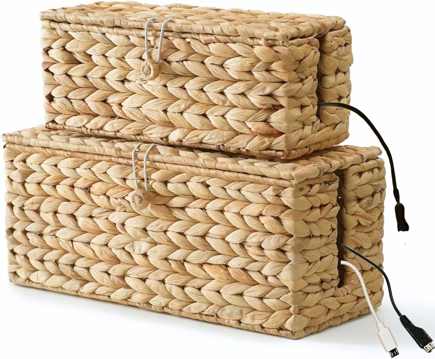 Handmade Wicker Cable Management Box for Tidy Spaces