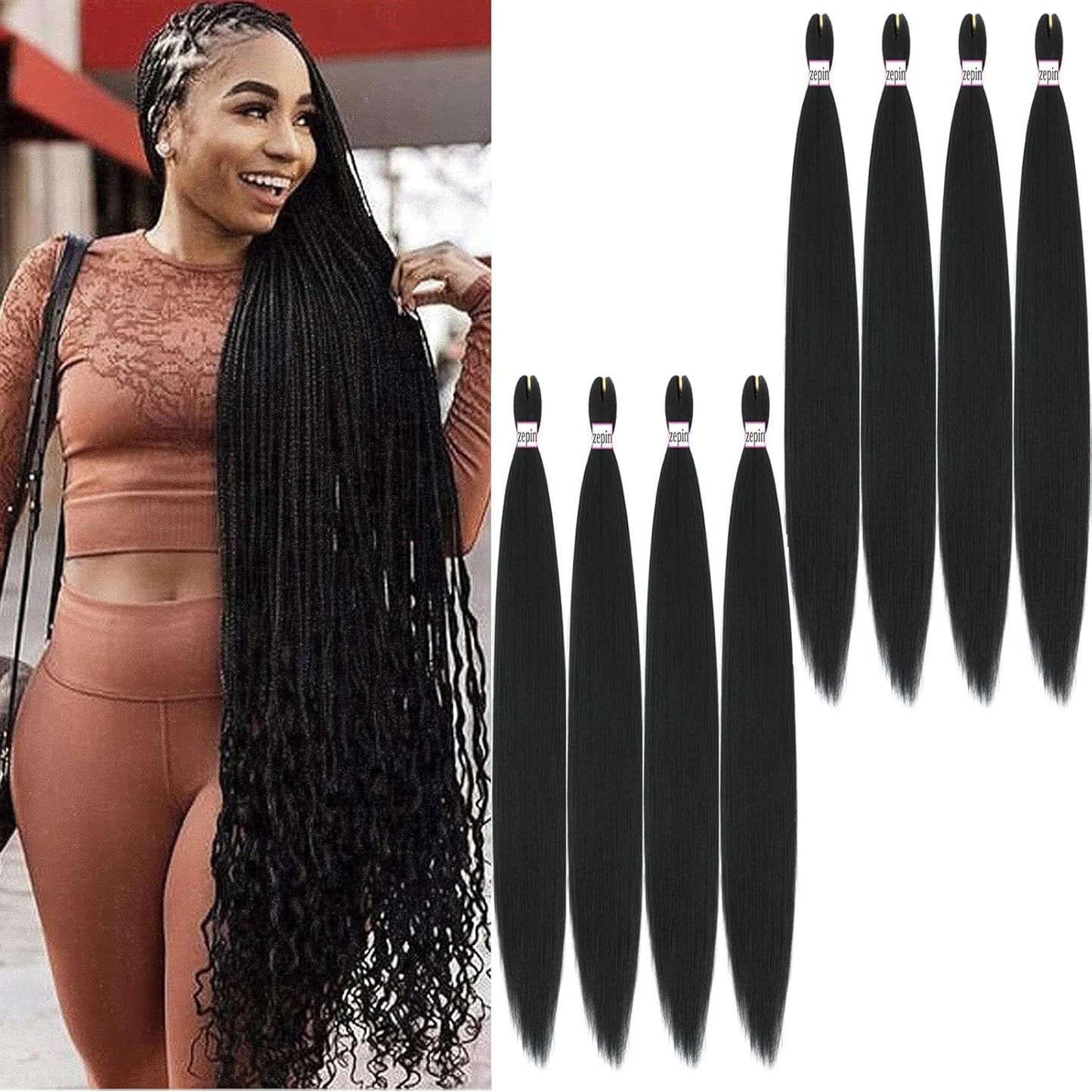 Pre Stretched Braiding Hair 38 Inch for Professional Styles