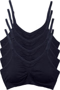 Kalon 4 Pack Womens Nylon Spandex Removable Pads Comfort Cami Bras 36D