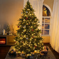 Naomi Home 7.5ft Rustic Christmas Tree with Lights - Classic Prelit