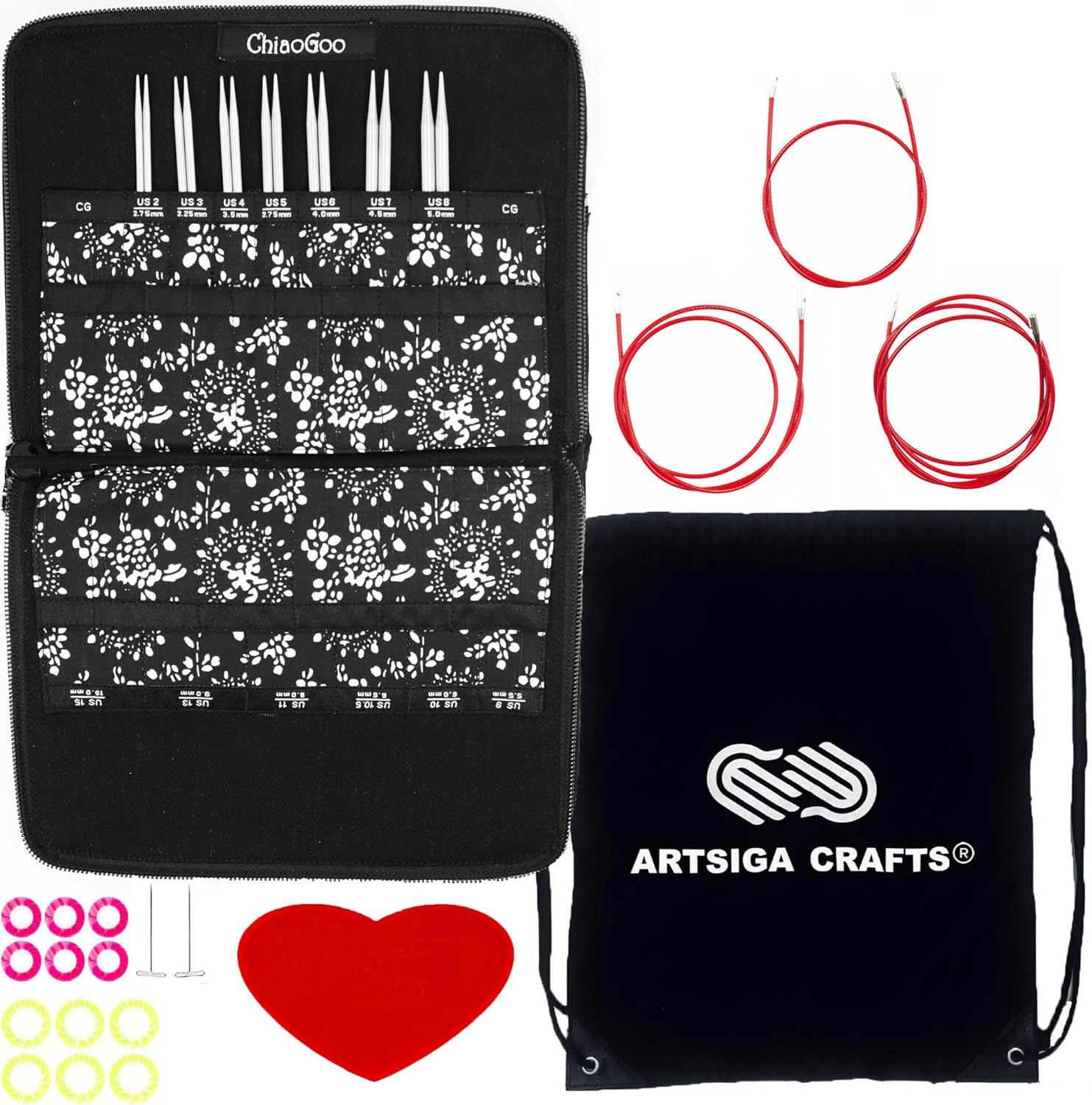 ChiaoGoo Twist Red Lace Interchangeable Knitting Needle Set