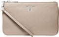 Jet Set Charm Medium Top-Zip Wristlet for Women - Pebbled Leather