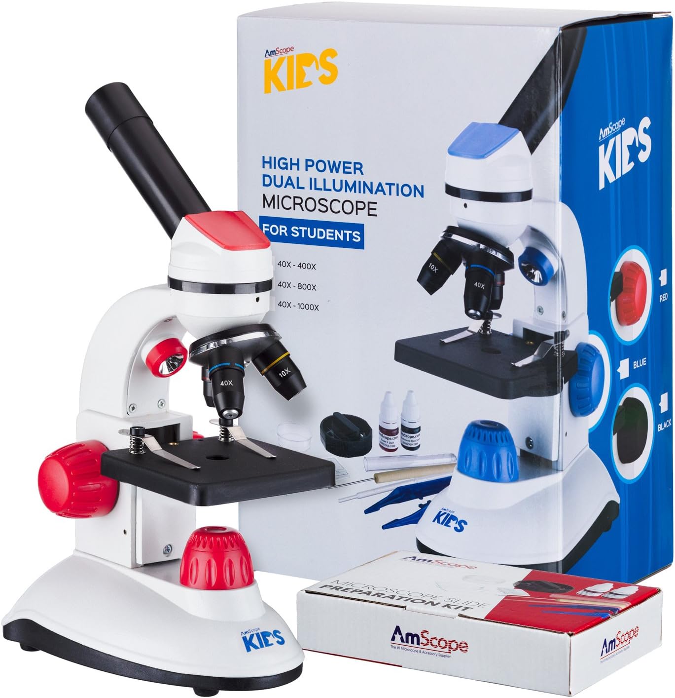 Kids Microscope Gift Package with 40X-1000X Magnification Power
